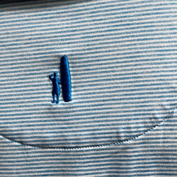 Johnnie O Light Blue Stripe Polo Shirt XL - Picture 4 of 9